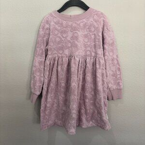 Huxbaby light purple long sleeve dress with terry Huxbears
